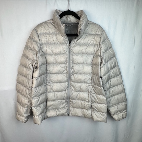 Eddie Bauer Women's Metallic White 650 Puffer Jacket - Picture 1 of 15